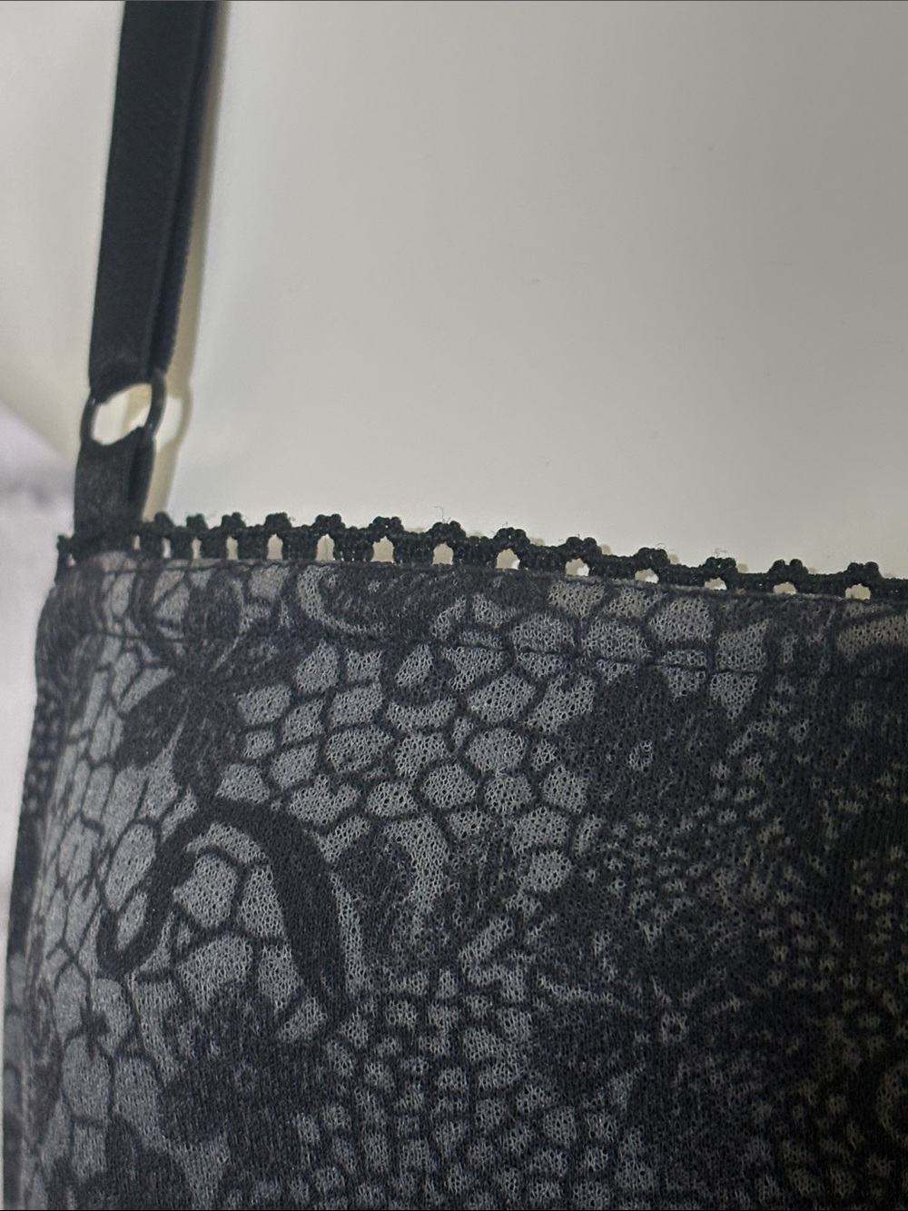 Garage Black Lace Midi Slip Dress with Adjustable Straps, Large - Picture 4 of 7
